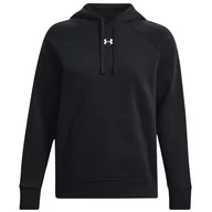 Bluzy sportowe damskie - Bluza damska Under Armour Rival Fleece Hoodie Rozmiar: S / Kolor: czarny - miniaturka - grafika 1