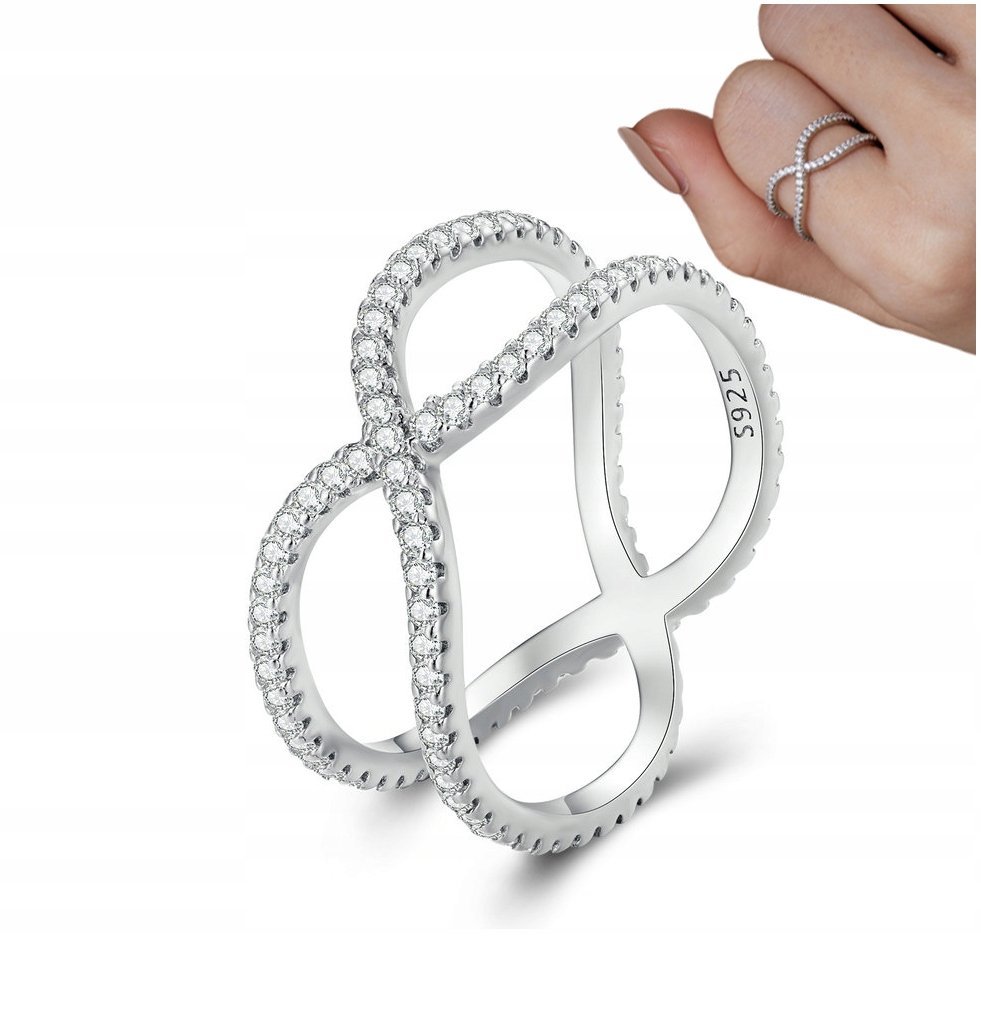 Pierścionek Srebrny 925 Podwójny Pierścionek R. 12