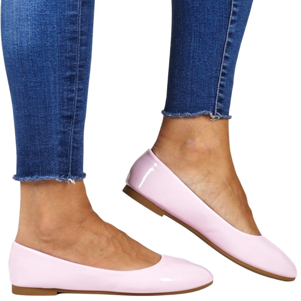 DAMSKIE BALERINY LAKIEROWANE PŁASKIE GŁADKIE CM PARIS 8190 RÓŻOWY CUKIERKOWY