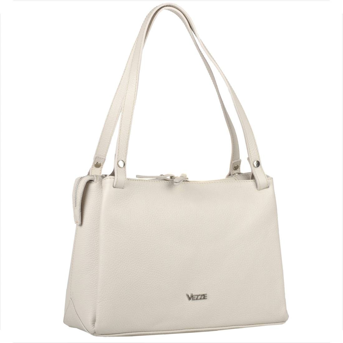Vezze włoska torba skórzana shopper bag jasny beż