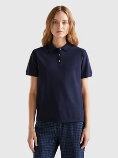 Benetton Koszulka polo w kolorze granatowym - Koszulki i topy damskie - miniaturka - grafika 1