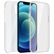 Etui i futerały do telefonów - Etui 360° do iPhone'a 12 / 12 Pro Elastyczny przód i sztywny tył — przezroczyste - miniaturka - grafika 1