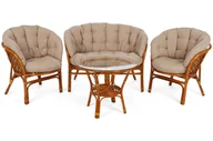 Meble ogrodowe - Meble ogrodowe rattanowe Bahama Orange / Latte 3+1 - miniaturka - grafika 1