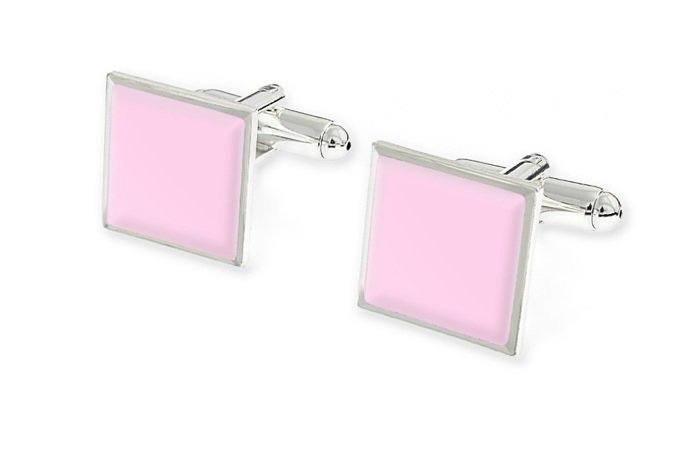 Męskie Spinki Koszulowe W Kolorze Różowym