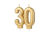 Urodziny dziecka - Świeczka na 30-tkę złota - 7,7 cm - 1 szt. - miniaturka - grafika 1
