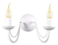 Lampy ścienne - Biały świecznikowy kinkiet podwójny - 3X A758 S8-A89 - miniaturka - grafika 1