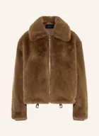 Moda i Uroda OUTLET - Oui Kurtka Ze Sztucznego Futra beige - miniaturka - grafika 1