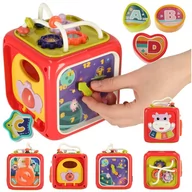 Sortery dla dzieci - Zabawka edukacyjna interaktywna sensoryczna manipulacyjna kostka sorter klocków - miniaturka - grafika 1