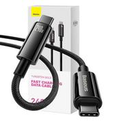 Kable - Kabel USB-C do USB-C Baseus Tungsten Gold 240W 1m (czarny) - miniaturka - grafika 1