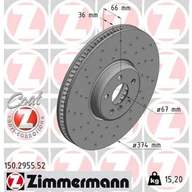 Tarcze hamulcowe - Tarcza hamulcowa ZIMMERMANN 150.2955.52 - miniaturka - grafika 1