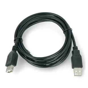 Kabel USB Art USB-A - USB-A 1 m Czarny (KABUSB_AA_2M_ALOEM110) - Kable USB - miniaturka - grafika 1