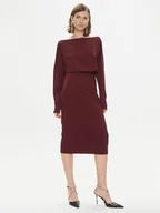 Sukienki - Pinko Sukienka codzienna Bolt 102291 A1CT Bordowy Regular Fit - miniaturka - grafika 1