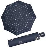Parasole - Parasol damski Doppler Timeless automatyczny składany granatowy kropki - miniaturka - grafika 1