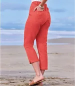 Legginsy - Tregginsy 7/8 z twillu ze stretchem Kobieta Atlas For Men - Kolor : Pomarańczowy - Rozmiar : 52 - miniaturka - grafika 1