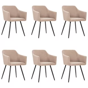 vidaXL Krzesła stołowe, 6 szt., kolor taupe, tapicerowane tkaniną - Krzesła - miniaturka - grafika 1