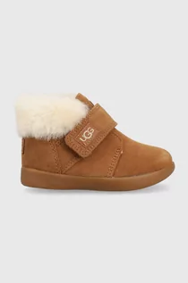 Buty dla dziewczynek - UGG śniegowce zamszowe dziecięce NOLEN kolor brązowy - Ugg - grafika 1