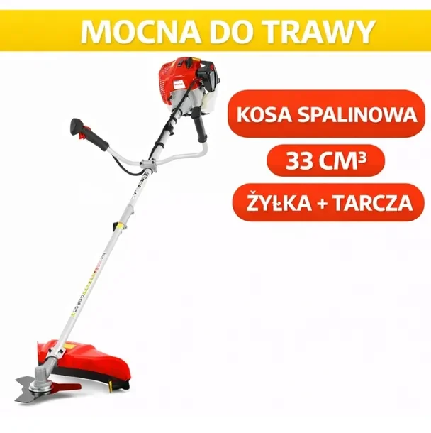 Kosa spalinowa podkaszarka 33cm³ do trawy żyłka +tarcza lekka kosa ogrodowa