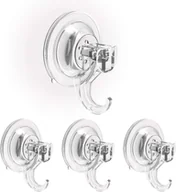 Wieszaki łazienkowe - Zestaw 4 haczyków z przyssawkami do montażu na ścianie, uchwyt na ręczniki łazienkowe, haczyki z przyssawkami, przybory kuchenne, prysznic, okno, szkł - miniaturka - grafika 1