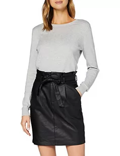 VERO MODA Spódnica damska VMEVA HR Paperbag Coated Skirt GA NOOS, czarny, XL - Spódnice - miniaturka - grafika 1