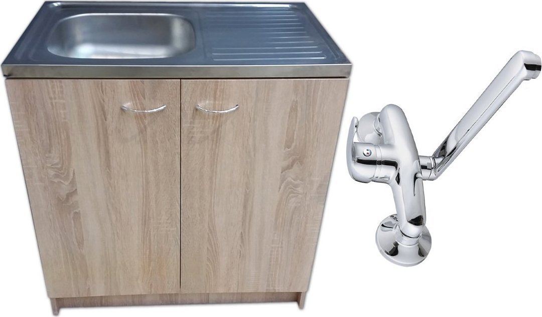 Stamar Szafka + zlew + bat ścienna + syfon sonoma 80