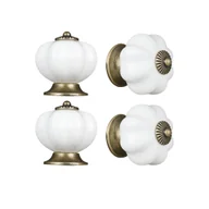Zawiasy, okucia i inne akcesoria - Gałka meblowa Lenny 41 mm biała porcelana postarzana 4 sztuki Inspire - miniaturka - grafika 1