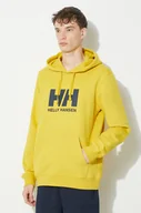 Bluzy męskie - Helly Hansen bluza bawełniana męska kolor niebieski z kapturem z aplikacją 33977 - miniaturka - grafika 1