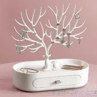 Biżuteria - akcesoria - Poroże Stojak na biżuterię, Przechowywanie Naszyjnika, Uchwyt na biżuterię z szufladami, Uchwyt na kolczyki, Stojak na bransoletki, Drzewo jubilers... - miniaturka - grafika 1