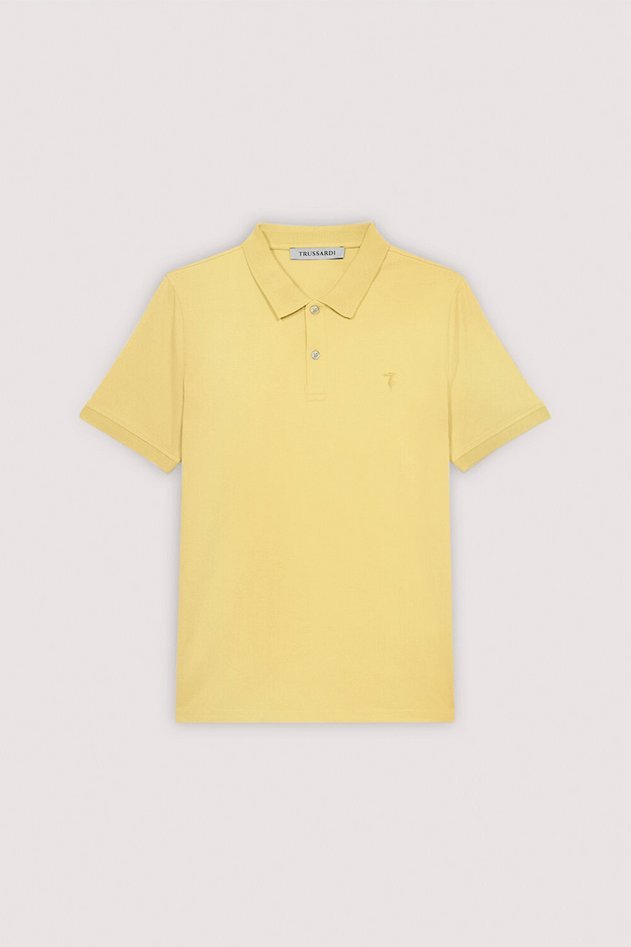 polo slim fit męskie żółty