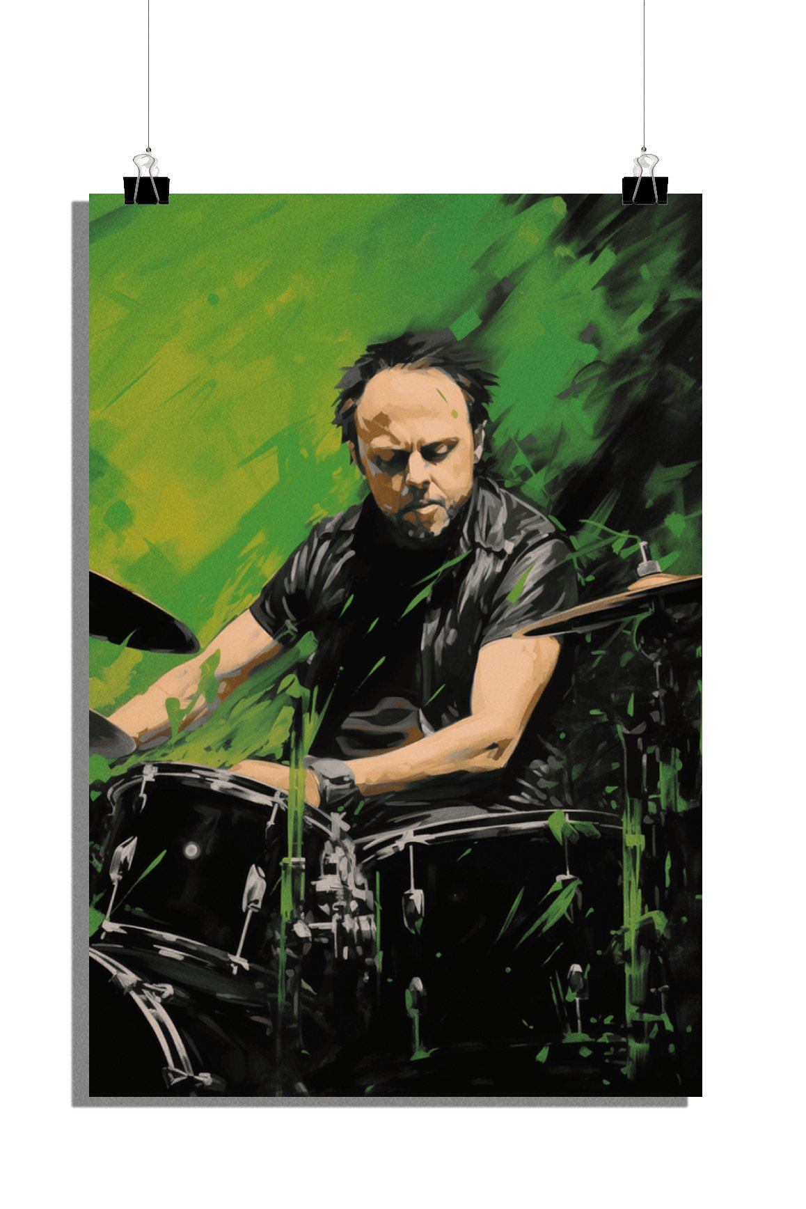 Plakat Lars Ulrich - Plakat muzyczny - Plakat Metallica - Plakat zespół metalowy - Plakat perkusista - Plakat legenda muzyki - 61x91cm - Idealny do oprawienia w ramkę
