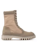 Botki damskie - Tommy Hilfiger Trapery Th Casual Lace Up Boot FW0FW06549 Beżowy - miniaturka - grafika 1
