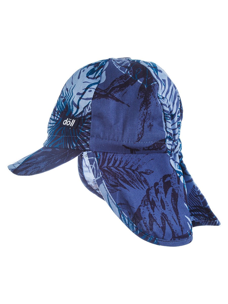 Czapka z daszkiem z ochroną na kark z motywem roślinnym Döll