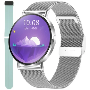Zegarek Smartwatch Damski Enter SAT06.111.1411.2514-SET srebrny - Smartwatch - miniaturka - grafika 1