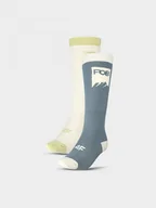 Skarpetki damskie - Damskie skarpety snowboardowe (2-pack) 4F 4FWAW24UFSOF151 - multikolor - miniaturka - grafika 1