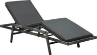 Leżaki ogrodowe - Elior Czarny leżak ogrodowy z poduszką - Cetlik - miniaturka - grafika 1