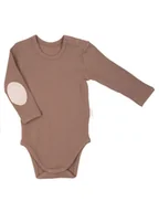 Body dla niemowląt - Niemowlęce body bawełniane z długim rękawem w prążek brązowe Nicol,r.68 - miniaturka - grafika 1