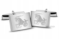 Spinki do mankietów i krawatów - Spinki srebrne do mankietów 925rodowane KOZIOROŻEC - miniaturka - grafika 1