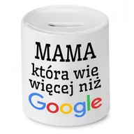 Skarbonki - SKARBONKA DLA MAMY MATKI WIE WIĘCEJ NIŻ GOOGLE z Nadrukiem ze Zdjęciem + Opakowanie na prezent (wzór 01) - miniaturka - grafika 1
