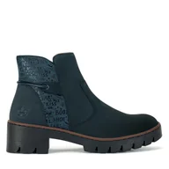 Botki damskie - Botki Rieker X5755-14 Niebieski - miniaturka - grafika 1