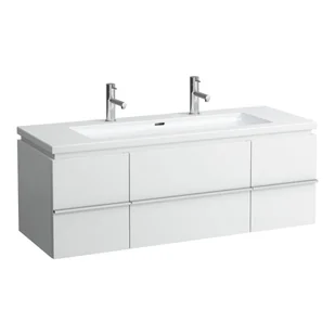 Laufen Living Square Umywalka wisząca lub meblowa 130x48 cm z 2 otworami na baterię biała H8164360001071 - Umywalki - miniaturka - grafika 1
