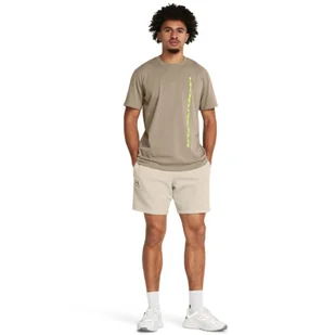 Męskie spodenki dresowe Under Armour UA Icon Fleece Short - beżowe - Spodenki męskie - miniaturka - grafika 1
