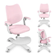 Krzesła obrotowe dla dzieci - Fotel obrotowy ergonomiczny dla dzieci Junior 4.6 Grey, z regulacją wysokości oraz podnóżka, obracany o 360 stopni, różowy - miniaturka - grafika 1