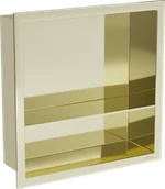 Półki łazienkowe - Mexen X-Wall-R półka wnękowa z kołnierzem i półką 30 x 30 cm, złota - 1950303010S - miniaturka - grafika 1