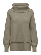 Swetry damskie - ONLY Sweter w kolorze szarobrązowym - miniaturka - grafika 1