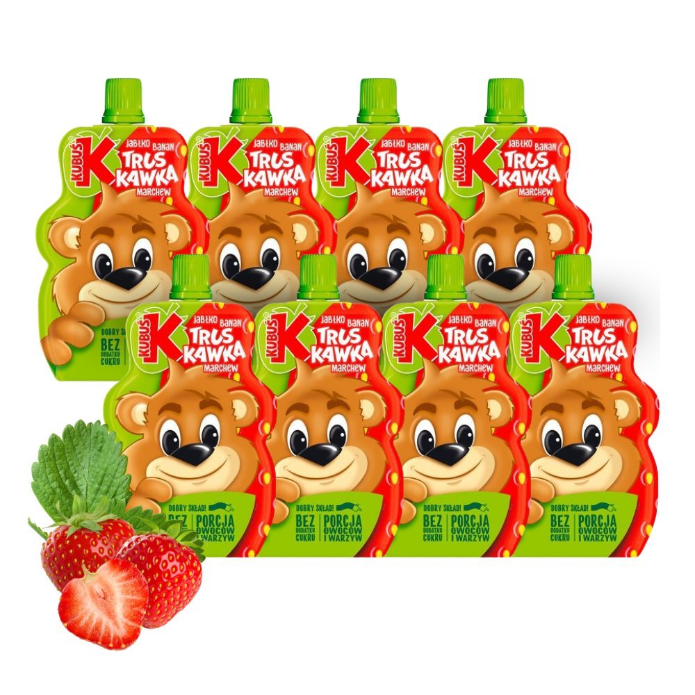 Kubuś Mus 100% truskawka jabłko banan marchew 100 g x 8 sztuk