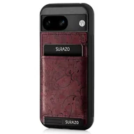 Etui i futerały do telefonów - SURAZO Etui na telefon komórkowy z prawdziwej skóry do Google Pixel 8a 5G – odporne na uderzenia skórzane etui na telefon komórkowy z przegródką na karty, funkcją stojaka, breloczkiem do kluczy ] - miniaturka - grafika 1