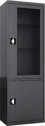 MDW/1s.9005 szafa lekarska 1-skrzydłowa 2-komorowa czarna - Meble i wyposażenie gabinetów medycznych - miniaturka - grafika 1