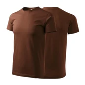 Koszulki męskie - Koszulka czekoladowa z krótkim rękawem z logo na sercu męska z nadrukiem logo firmy 160g BASIC129 kolor 38 koszulka krótki rękaw - miniaturka - grafika 1