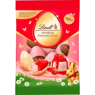 LINDT Himbeer panna cotta praliny z nadzieniem malinowym 90g 5 szt - Bombonierki i czekoladki - miniaturka - grafika 1