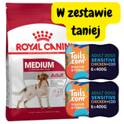 Sucha karma dla psów - ROYAL CANIN Medium Adult 15kg + Tails.com Grain Free Adult 65% mięsa 12x400g - miniaturka - grafika 1