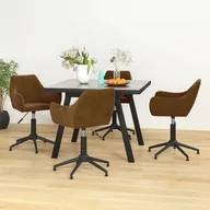 Krzesła - Lumarko Obrotowe krzesła stołowe, 4 szt., brązowe, obite aksamitem  - miniaturka - grafika 1